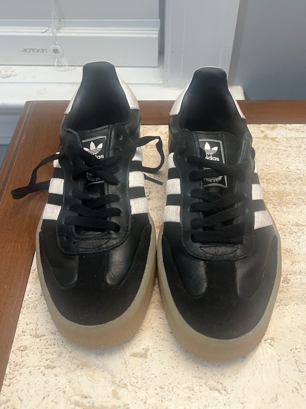 adidas Samba Platform Sneakers - Black, White & Gum - Picture 3 of 5